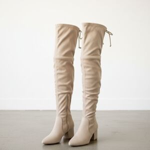 Elegant Over-the-Knee Suede Boots in Tan